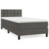 vidaXL Giroletto a Molle con Materasso Grigio Scuro 90x200 cm Velluto
