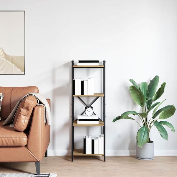 vidaXL Libreria Rovere artigianale 40 x 30 x 119 cm Legno multistrato