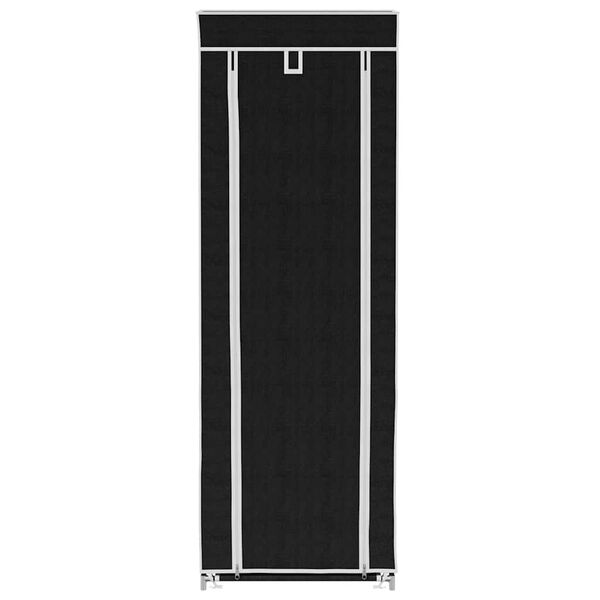 vidaXL Scarpiera in Tessuto Richiudibile 57 x 29 x 162 cm Nera