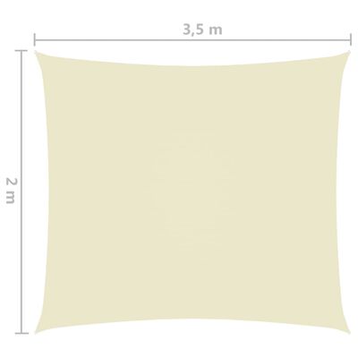 vidaXL Parasole a Vela Oxford Rettangolare 2x3,5 m Crema