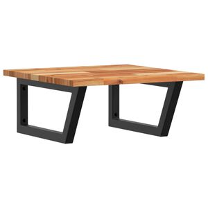 vidaXL Ripiano a Parete per Lavabo in Acciaio e Massello di Acacia