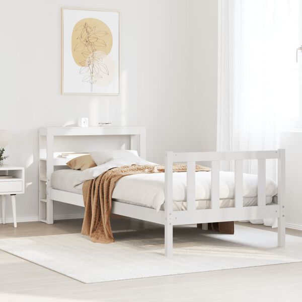 vidaXL Letto senza Materasso Bianco 90x200 cm Legno Massello di Pino