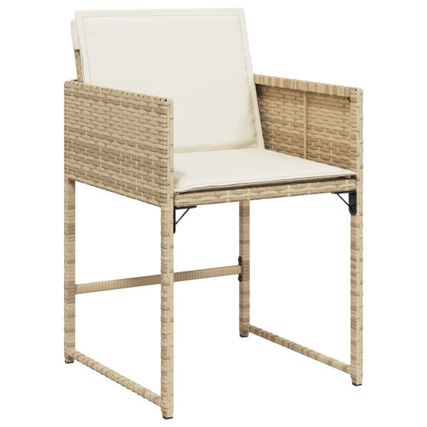 vidaXL Set da Pranzo da Giardino 9 pz con Cuscini Beige in Polyrattan