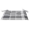 vidaXL Sedie Giardino Cuscini Motivo Quadri Grigio 8pz Massello Teak