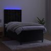 vidaXL Letto a Molle con Materasso e LED Nero 100x200 cm in Velluto