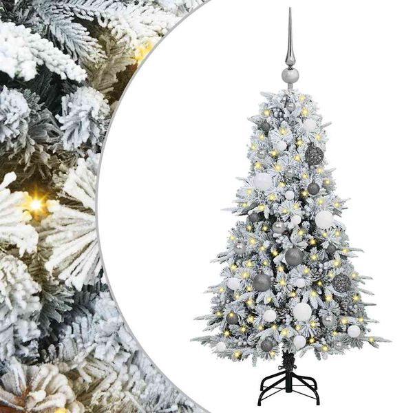 vidaXL Albero di Natale Artificiale con Rami Pieghevoli Bianco 120 cm