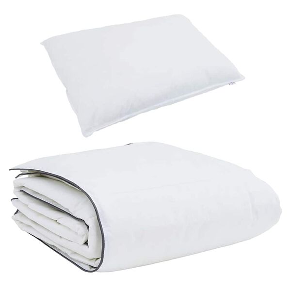 vidaXL Duvet Invernale con cuscino 2 pcs Bianco Piuma d'anatra