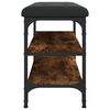vidaXL Panca Porta Scarpe Rovere Fumo 62x32x47 cm in Legno Multistrato
