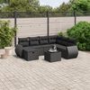 vidaXL Set Divani da Giardino con Cuscini 8 pz Nero in Polyrattan
