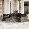 vidaXL Set Divano da Giardino 10 pz con Cuscini Grigio in Polyrattan