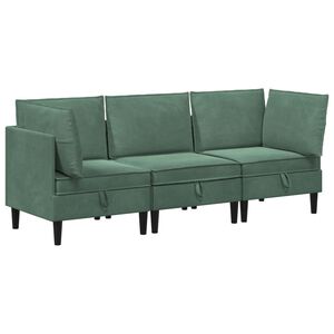 vidaXL Set di mobili per il soggiorno 3 pz Verde Mare Velluto