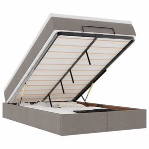 vidaXL Struttura Letto Pouf con Materasso Tortora 120x200cm in Tessuto