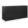 vidaXL Copribidone Triplo Spazzatura Nero 229x78x120 cm in Polyrattan