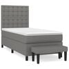vidaXL Giroletto a Molle con Materasso Grigio Scuro 90x200 cm Tessuto