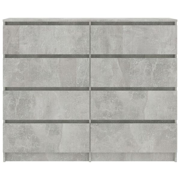 vidaXL Credenza Cassetti Grigio Cemento 120x35x99 cm Legno Multistrato