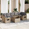 vidaXL Set Divano da Giardino 8 pz con Cuscini Beige in Polyrattan