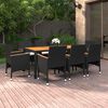 vidaXL Set da Pranzo da Giardino 9 pz in Polyrattan Nero