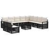 vidaXL Set Divano da Giardino 11 pz Nero polyrattan