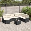 vidaXL Set Divano da Giardino 9 pcs Nero polyrattan
