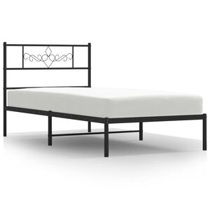 vidaXL Giroletto con Testiera in Metallo Nero 90x190 cm