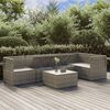 vidaXL Set Divani da Giardino 6 pz con Cuscini in Polyrattan Grigio