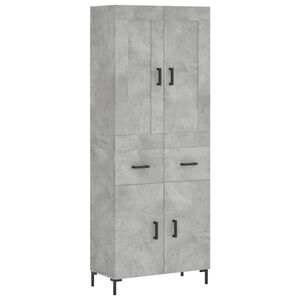 vidaXL Credenza Grigio Cemento 69,5x34x180 cm in Legno Multistrato