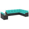 vidaXL Set Divani da Giardino 10 pz con Cuscini Nero in Polyrattan