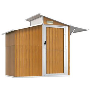 vidaXL Capanno da Giardino Marrone 270x130x208,5 cm Acciaio Zincato