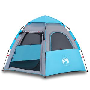 vidaXL Tenda da Campeggio Cabina 4 Persone Blu a Rilascio Rapido