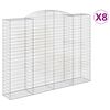 vidaXL Cesti Gabbioni ad Arco 8 pz 300x50x220/240 cm Ferro Zincato