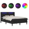 vidaXL Struttura letto con materasso Nero 140 x 190 cm Similpelle