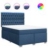 vidaXL Giroletto a Molle con Materasso Blu 140x190 cm in Tessuto