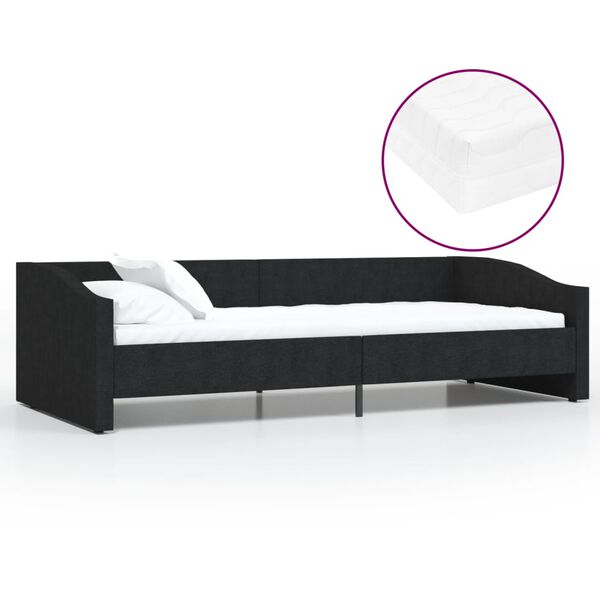 vidaXL Dormeuse con Materasso USB Nera in Tessuto 90x200 cm