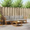 vidaXL Set di divani da esterno 5 pcs Grigio Naturale e Chiaro