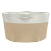 vidaXL Cestino Portaoggetti Beige e Bianco Ø40x25 cm in Cotone