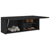 vidaXL Mobile da Bagno a Parete Nero 80x25x30 cm in Legno Multistrato