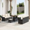 vidaXL Set Divano da Giardino con cuscino 9 pcs Nero polyrattan