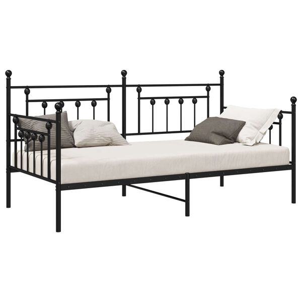 vidaXL Struttura per letto di giorno Nero 107 x 203 cm Acciaio