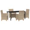 vidaXL Set da Pranzo per Giardino 5 pcs Beige polyrattan