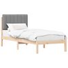 vidaXL Letto con Testiera Rivestita Grigio chiaro 80 x 200 cm