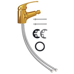 vidaXL Rubinetto Miscelatore per Bidè Oro 13x12 cm