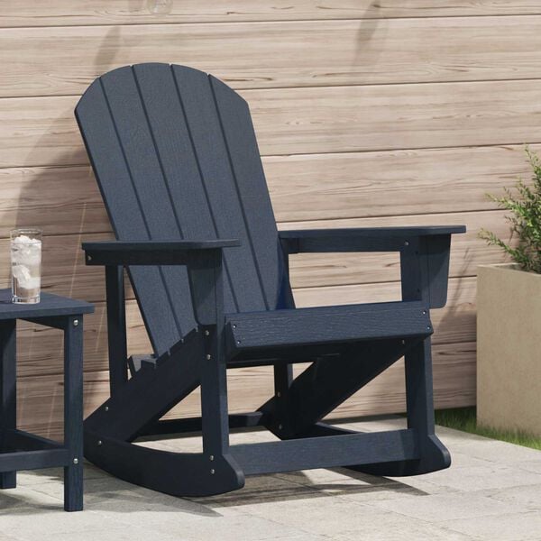 vidaXL Poltrona a dondolo Adirondack Blu navy 92 x 73.5 x 92 cm HDPE