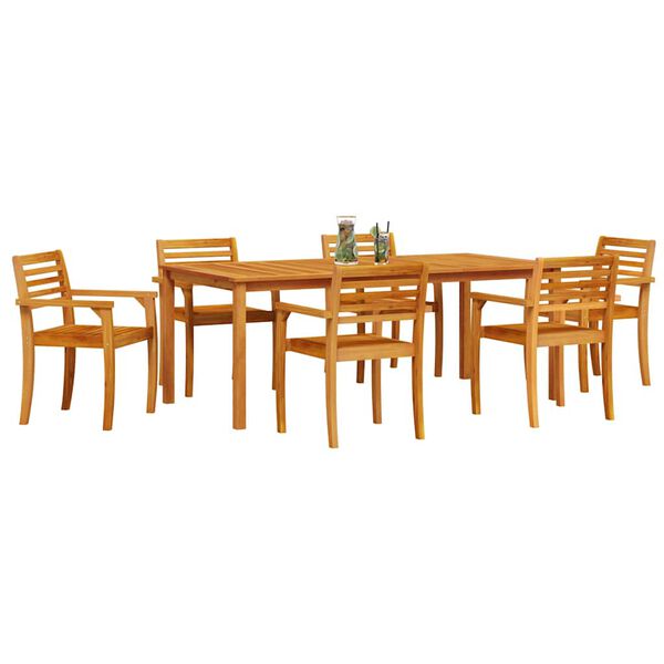 vidaXL Set da Pranzo per Giardino 9 pcs Marrone