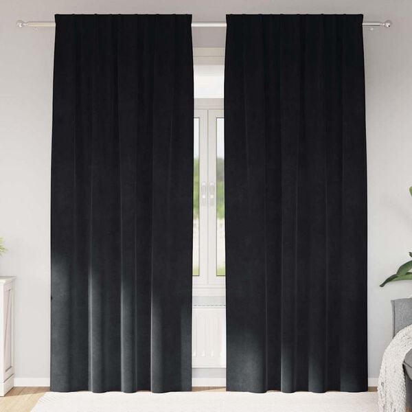 vidaXL Tende oscuranti 2 pcs Nero 140 x 260 cm Velluto