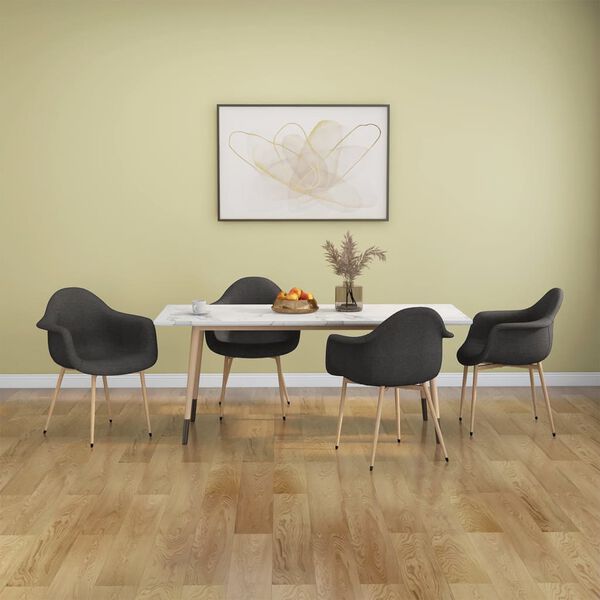 vidaXL Sedie da Pranzo 4 pz Grigio Scuro in Tessuto