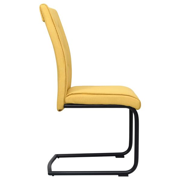 vidaXL Sedie da Pranzo a Sbalzo 2 pz Giallo Senape in Tessuto