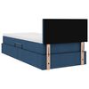 vidaXL Letto con contenitore e materasso con materasso Blu 90 x 190 cm