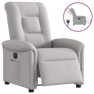 vidaXL Poltrona Elettrica Reclinabile Grigio Nuvola in Tessuto