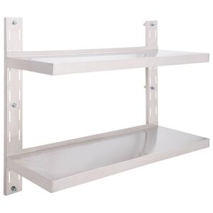 vidaXL Mensola a Sospensione a 2 Livelli in Acciaio Inox 100x30 cm