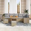 vidaXL Set Divano da Giardino 11 pcs Beige e Grigio Chiaro polyrattan